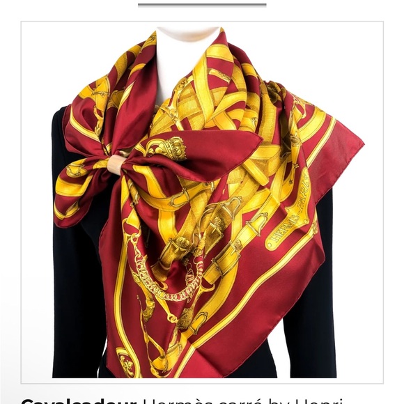 Hermes Accessories - Hermes Vintage Cavalcadour Silk Scarf